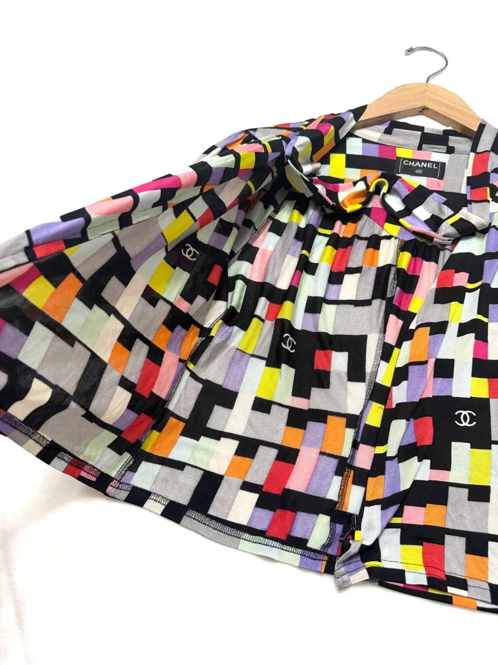 Chanel Vintage 2001 Blouse Top CC Logo Zip NO SIZE TAG fits Small